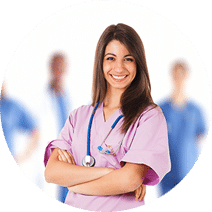 nurse standing with arms folded